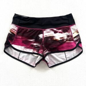 Lululemon Women Run Speed Shorts Pigment Wind Berry Rumble Multi Workout Yoga 4